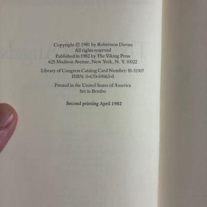 Os Anjos Rebeldes, de Robertson Davies, 1982, Primeira Edição, Segunda Impressão, Quase Perfeito/Bom, Capa Dura imagem 9