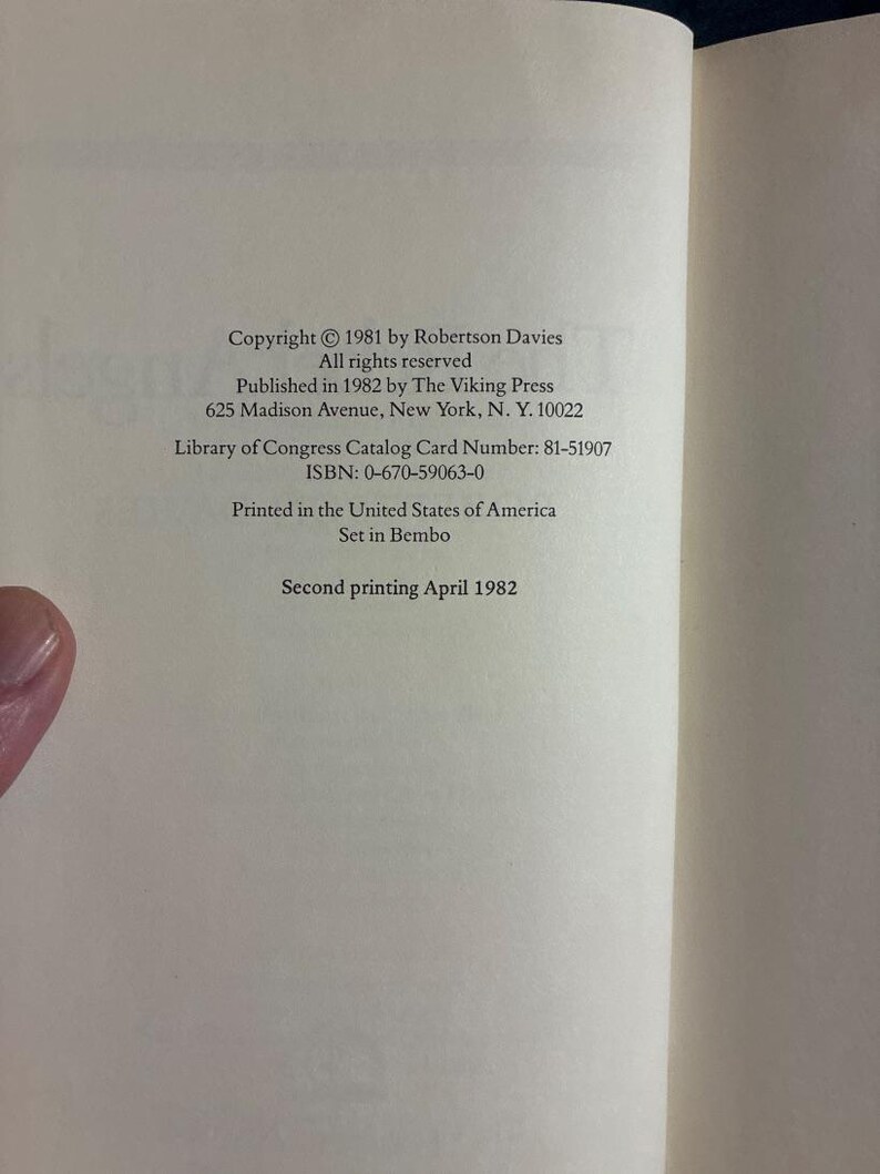 Os Anjos Rebeldes, de Robertson Davies, 1982, Primeira Edição, Segunda Impressão, Quase Perfeito/Bom, Capa Dura imagem 9