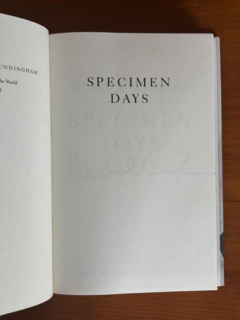 Signierte Erstausgabe (gebunden): Specimen Days von Michael Cunningham (Sehr gut/Nahezu neuwertig) Bild 8
