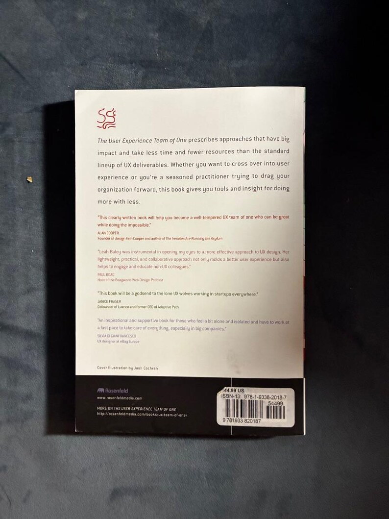 リア・ブーリー著『The User Experience Team of One』初版、ほぼ美品 画像 2