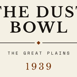 Dust Bowl Literary Pennant | Plains History Print | Vintage Americana Wall Art image 9