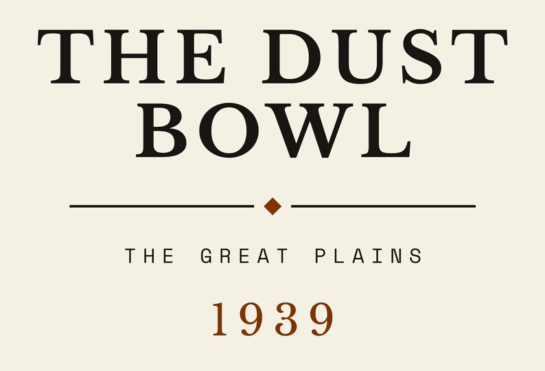 Dust Bowl Literary Pennant | Plains History Print | Vintage Americana Wall Art image 9