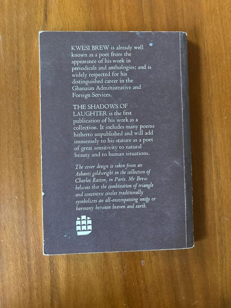 The Shadows of Laughter by Kwesi Brew First Edition Second Printing Very Good Paperback image 3
