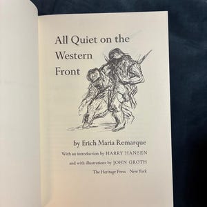 Allt tyst på västfronten av Erich Maria Remarque 1969 The Heritage Press Edition Fine bild 3