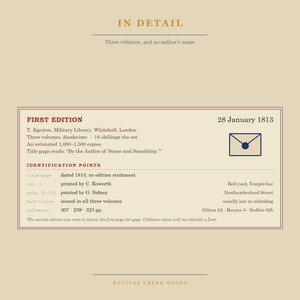 Pride and Prejudice - Jane Austen First Edition Census Print, Book Lover Gift (Digital Download) image 6