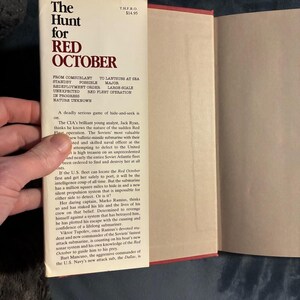 The Hunt for Red October by Tom Clancy 1984 First Edition 5th Printing Near Fine/Very Good Hardcover image 2