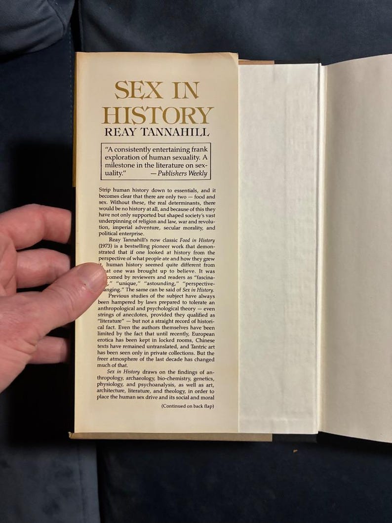 Sex in History by Reay Tannahill 1980 First Edition First Printing Near Fine/Very Good image 2