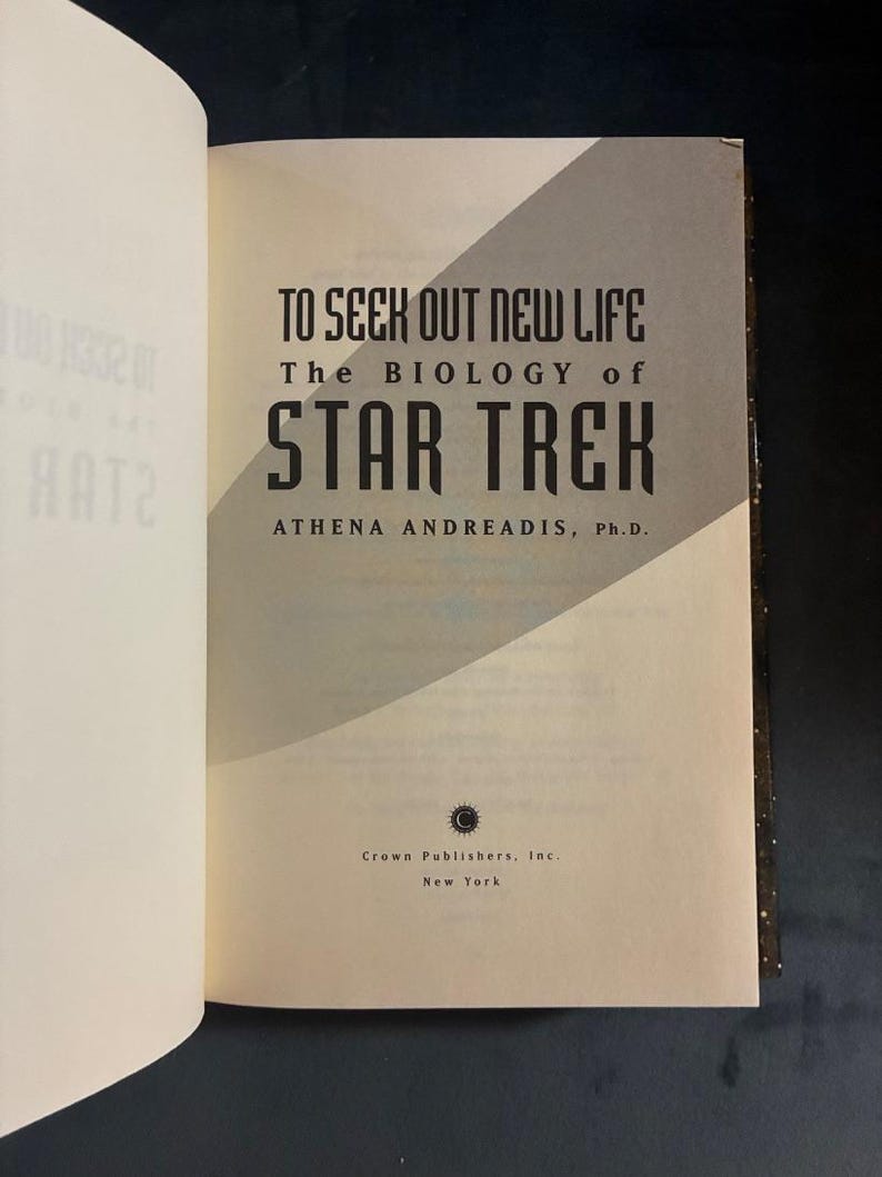Op zoek naar nieuw leven: De biologie van Star Trek door Athena Andreadis, Ph.D. 1998 Eerste editie Eerste druk Bijna nieuwstaat/Zeer goed afbeelding 4
