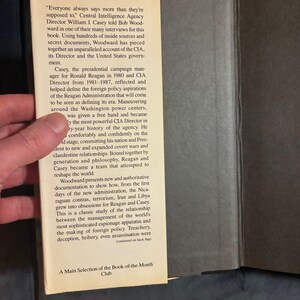 VELO: Las guerras secretas de la CIA 1981-1987 por Bob Woodward 1987 Primera edición Primera impresión Muy buen estado/Buen estado imagen 2
