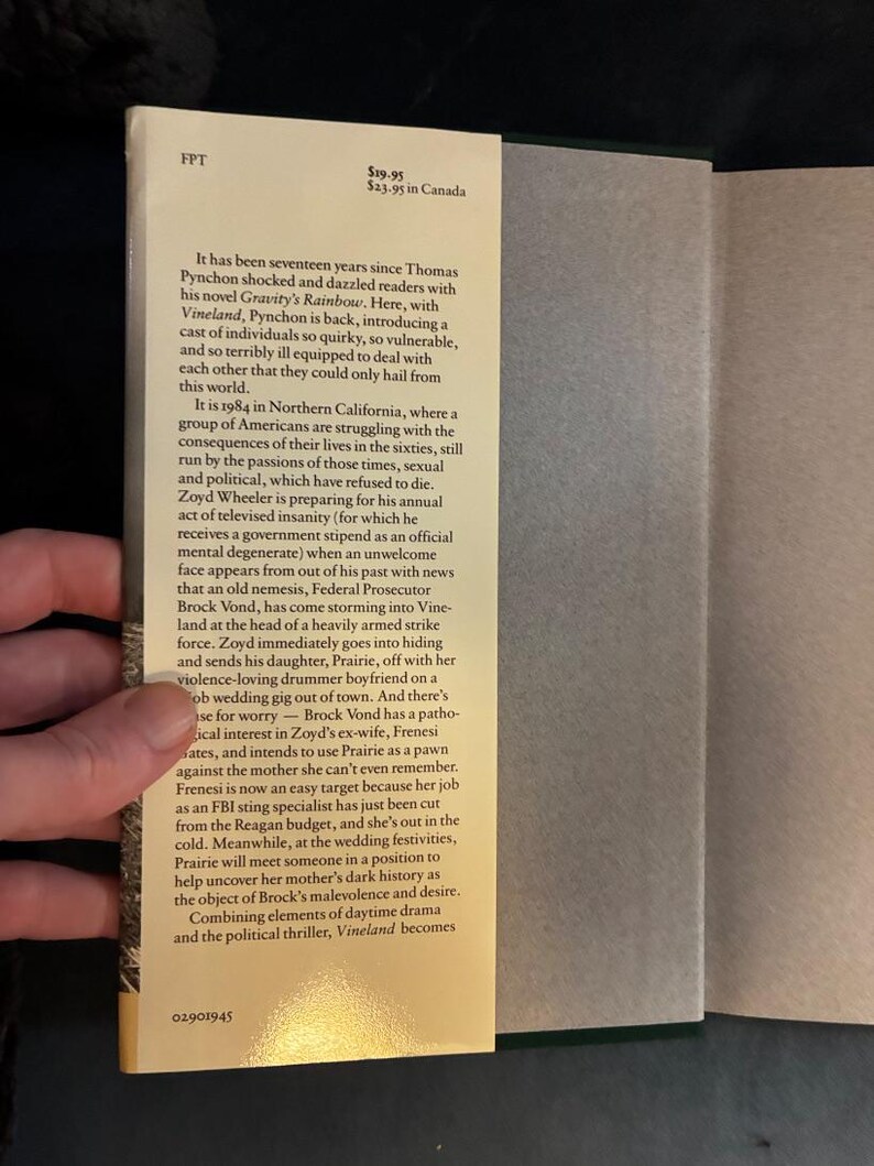 Vineland van Thomas Pynchon, 1990, eerste editie, eerste druk, in uitstekende/bijna perfecte staat, hardcover. afbeelding 2