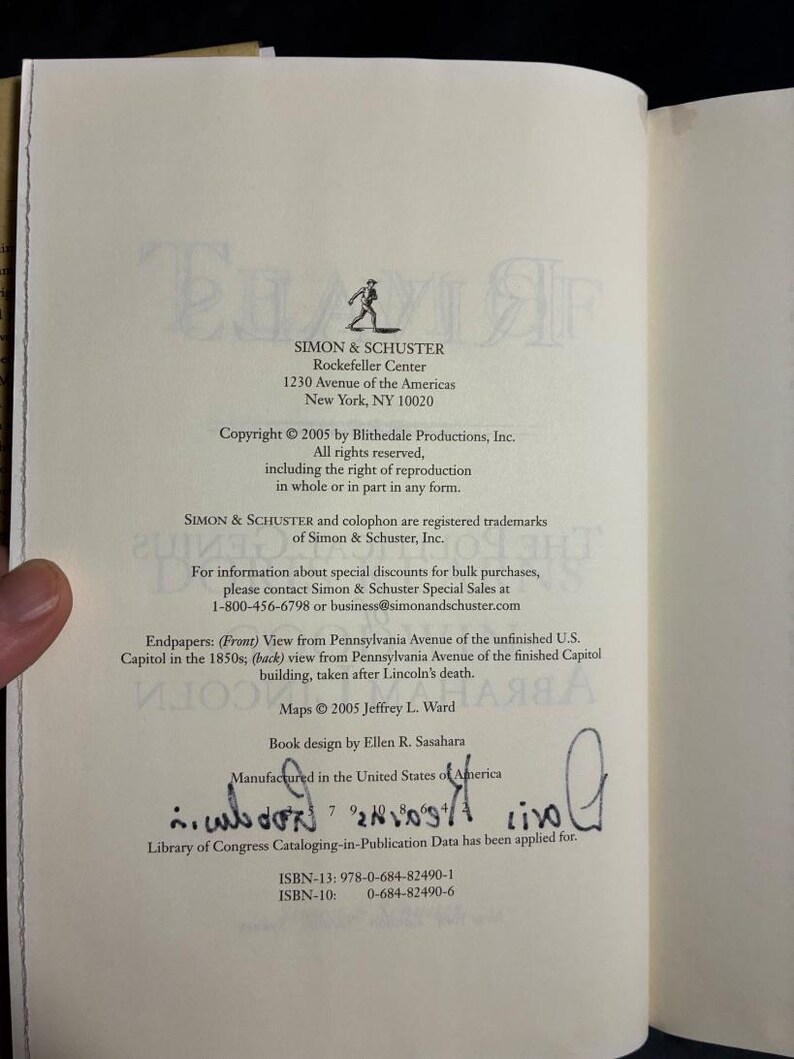 Team of Rivals: Lincoln's Political Genius by Doris Kearns Goodwin, Signed First Edition image 3