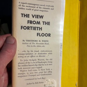 A Vista do Quadragésimo Andar, de Theodore White, assinado em 1960, primeira edição, primeira impressão. imagem 6