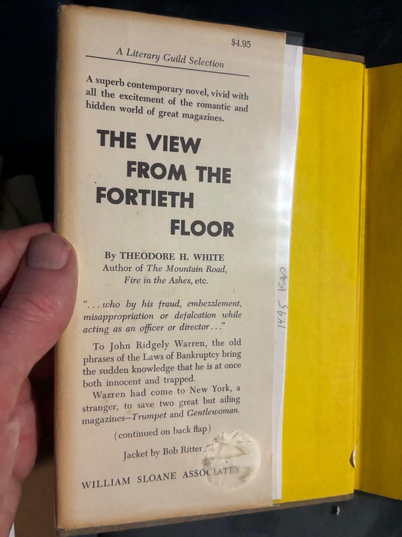 A Vista do Quadragésimo Andar, de Theodore White, assinado em 1960, primeira edição, primeira impressão. imagem 6