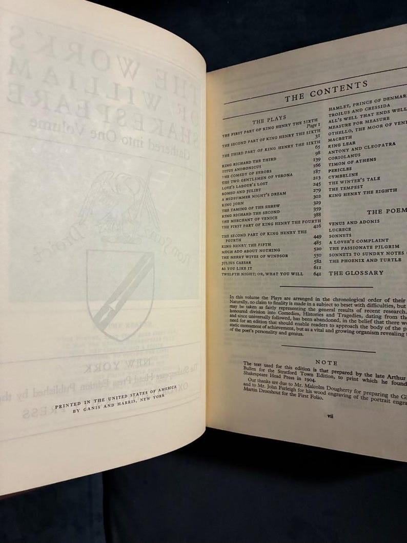 As Obras de William Shakespeare, Oxford University Press, Edição de Nova Iorque, Bom estado, capa dura. imagem 4