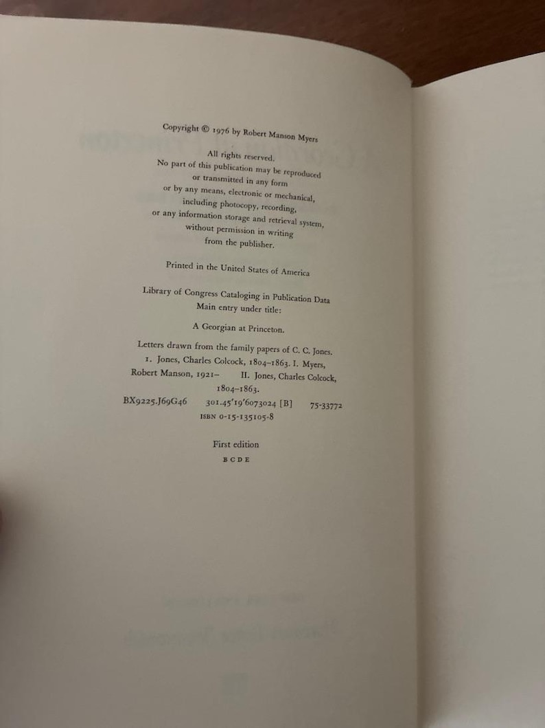 A Georgian at Princeton by Robert Manson Myers First Edition Second Printing Very Good Hardcover image 3