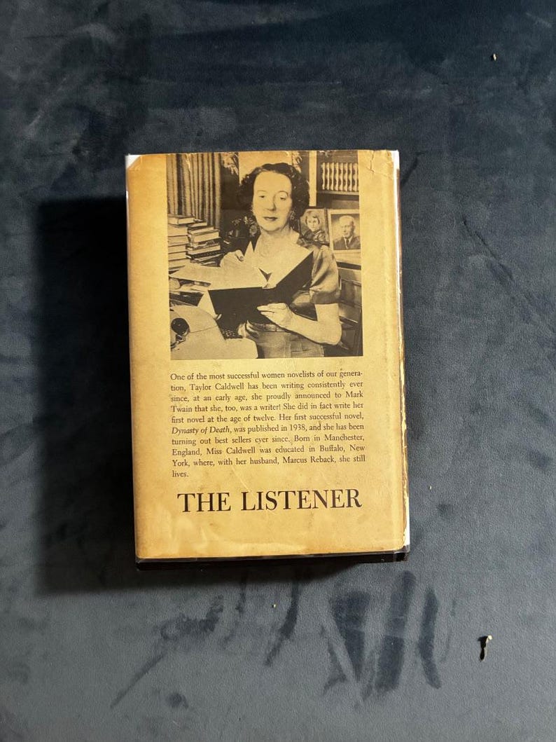 The Listener by Taylor Caldwell: 1960 First Edition Hardcover (Very Good/Good) image 2