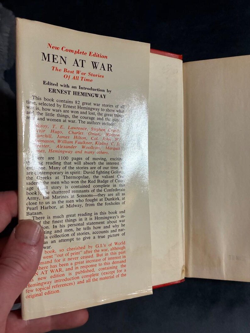 Men at War: The Best War Stories of All Time by Ernest Hemingway (editor) 1942 Edition Very Good/Good image 3