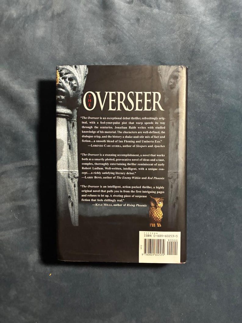 The Overseer by Jonathan Rabb 1998 First Edition First Printing Near Fine/Near Fine image 6