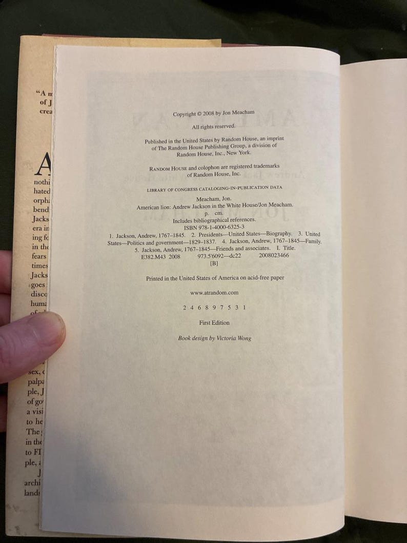 American Lion: Andrew Jackson in the White House by Jon Meacham (First Edition) image 2