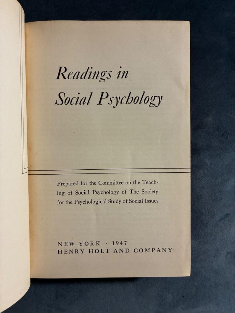 Lesungen zur Sozialpsychologie von Newcomb und Hartley, erste Auflage 1947 Bild 3