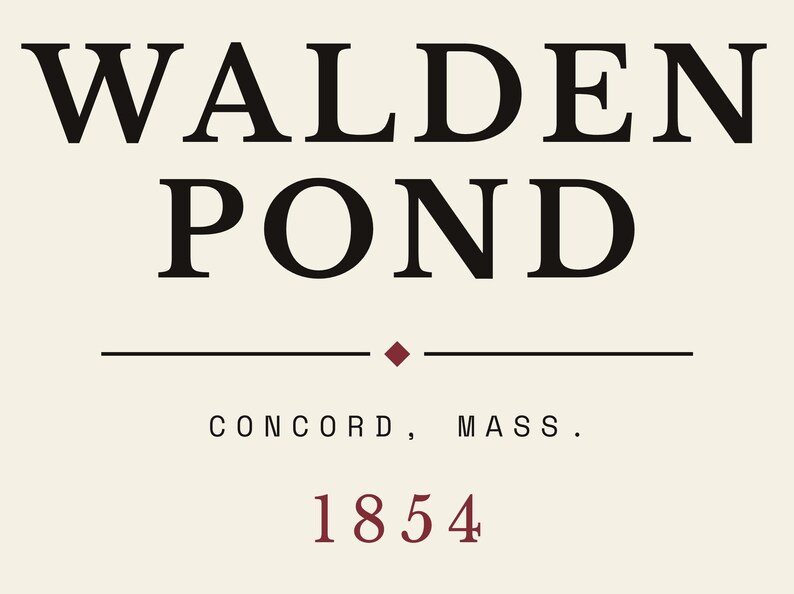 Stendardo letterario di Walden Pond / Stendardo da parete di Concord, Massachusetts / Decorazione per amanti dei libri ispirata a Thoreau immagine 10