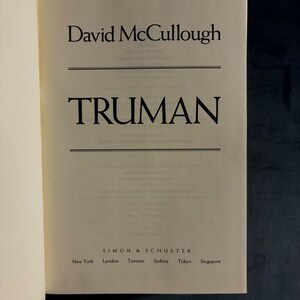 Truman de David McCullough, primera edición, tapa dura, casi perfecto/muy buen estado. imagen 3