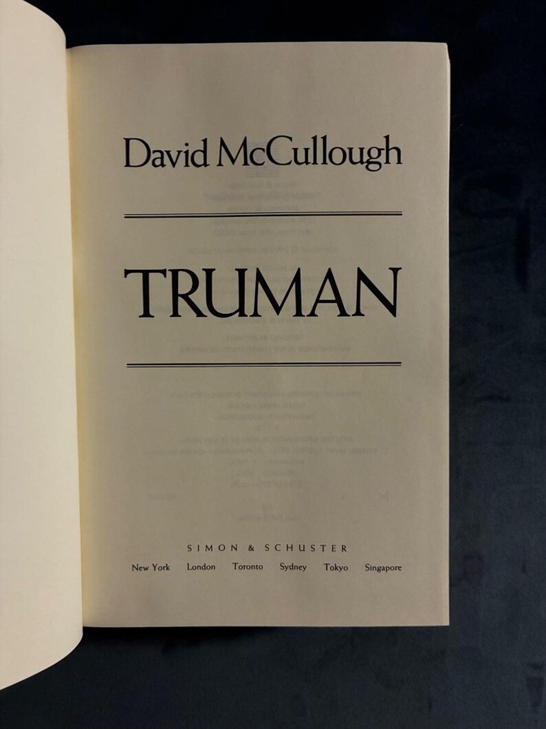 Truman de David McCullough, primera edición, tapa dura, casi perfecto/muy buen estado. imagen 3