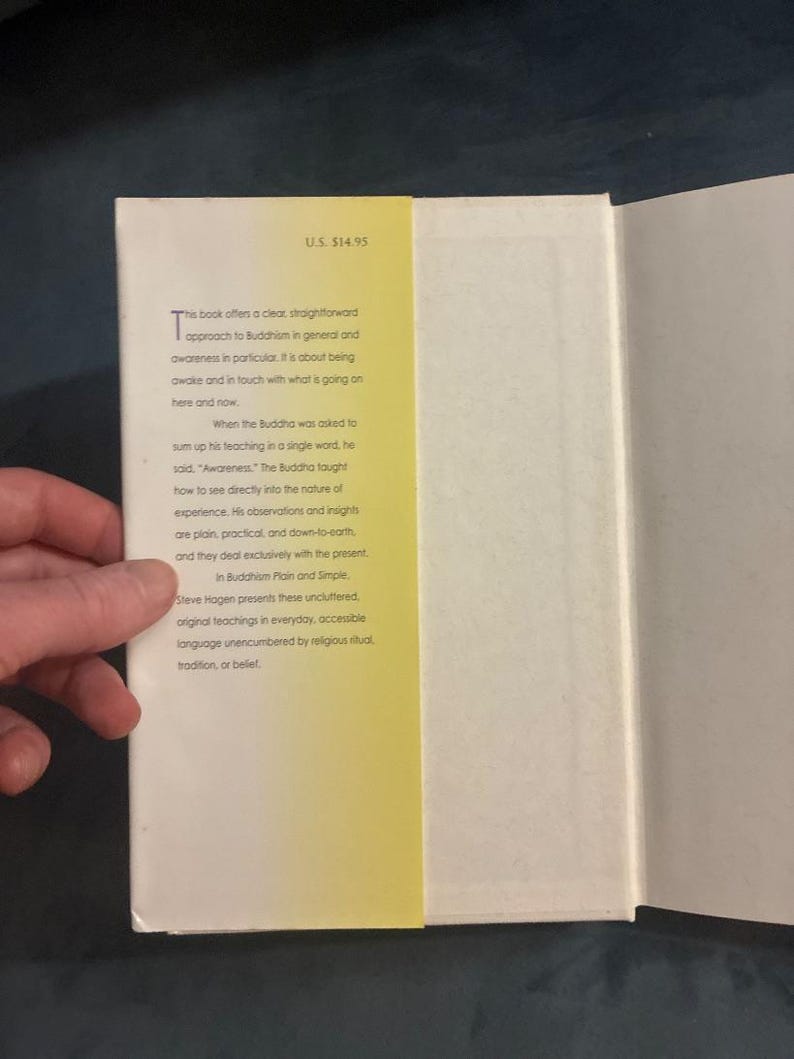 Le bouddhisme simple et clair par Steve Hagen, première édition, troisième tirage, état quasi neuf image 3
