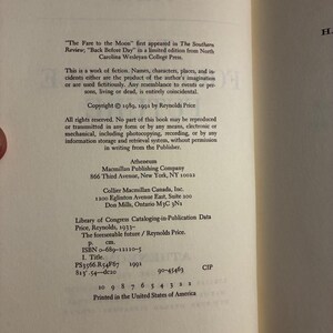 The Foreseeable Future by Reynolds Price 1991 First Edition First Printing Fine/Near Fine image 4