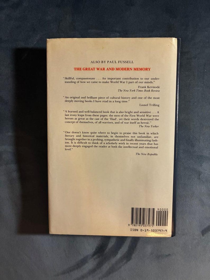 Wartime: Understanding and Behavior in the Second World War by Paul Fussell 1989 First Edition First Printing Good/Near Fine Hardcover image 6