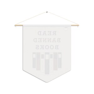 Read Banned Books Pennant, Library Wall Banner, Book Lover Decor, Polyester Twill (18" x 21") image 14