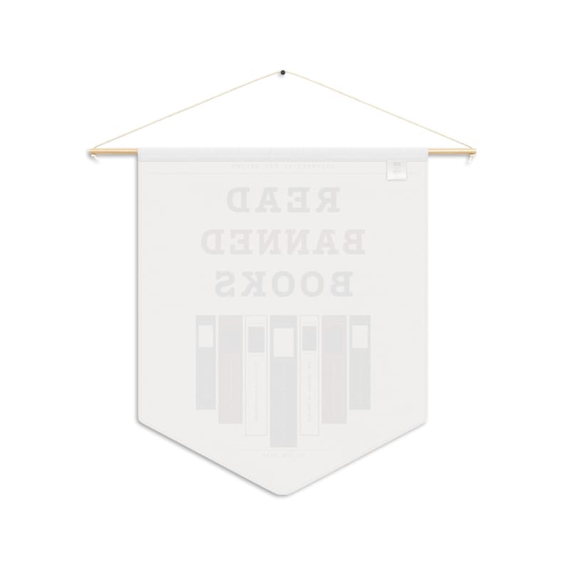 Read Banned Books Pennant, Library Wall Banner, Book Lover Decor, Polyester Twill (18" x 21") image 14