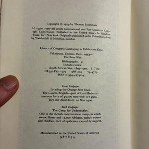 De Boerenoorlog door Thomas Pakenham, 1979, eerste editie, 4e druk. In bijna nieuwstaat/zeer goede staat. afbeelding 3