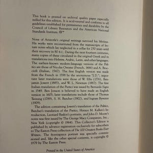 Politics & Poetics by Aristotle Easton Press 1979 image 7
