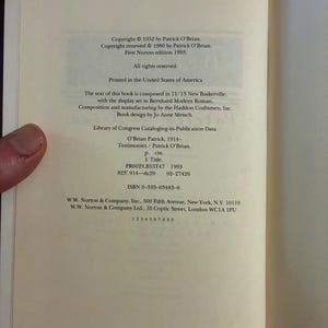 Testimonies by Patrick O'Brian 1993 First Edition First Printing Fine/Fine Hardcover image 5
