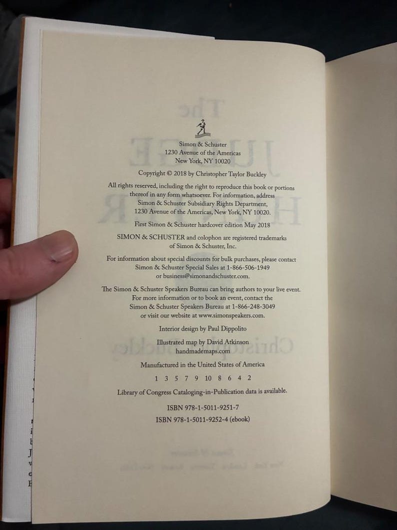 The Judge Hunter by Christopher Buckley 2018 First Edition First Printing Near Fine/Very Good image 3