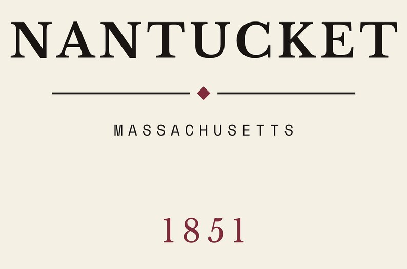 Nantucket Pennant, Literary Wall Art, Moby Dick Print, Coastal Decor image 10