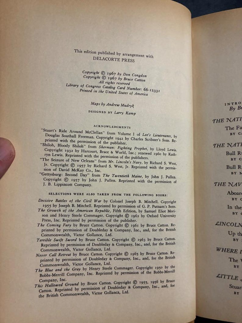 Combat: The Civil War by Edited by Don Congdon; Introduction by Bruce Catton 1967 Castle Books Edition Near Fine/Very Good image 4