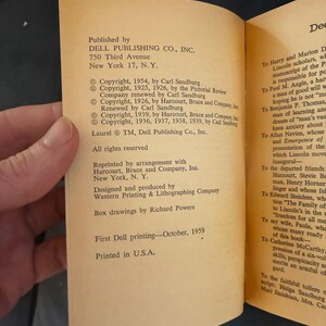 Abraham Lincoln von Carl Sandburg Dell, 1959, Präriejahre und Kriegsjahre Bild 6