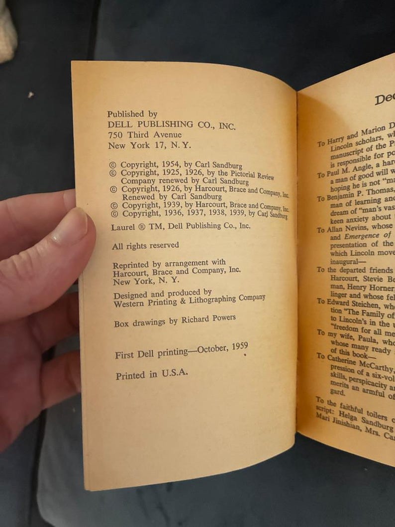 Abraham Lincoln von Carl Sandburg Dell, 1959, Präriejahre und Kriegsjahre Bild 6