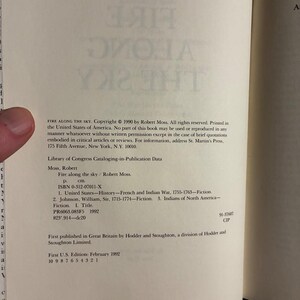 Vuur langs de hemel door Robert Moss, 1992, eerste editie, eerste druk, in uitstekende/bijna perfecte staat. afbeelding 3