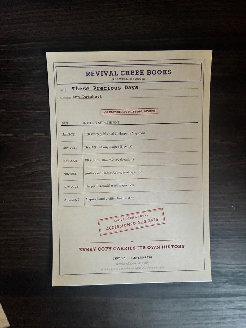 These Precious Days by Ann Patchett Signed 2021 First Edition First Printing Fine/Fine image 13