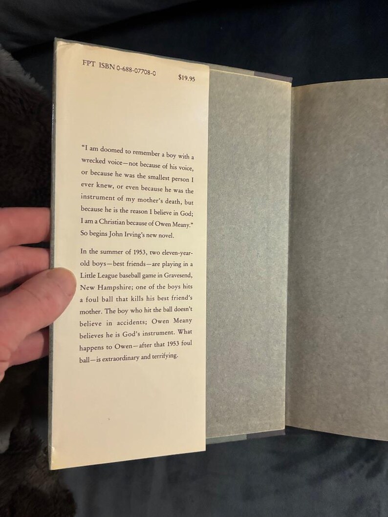 A Prayer for Owen Meany by John Irving 1989 First Edition First Printing Near Fine/Near Fine image 2