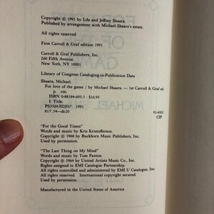 Por amor al juego, de Michael Shaara, 1991, primera edición, primera impresión, casi perfecto/muy bueno. imagen 3