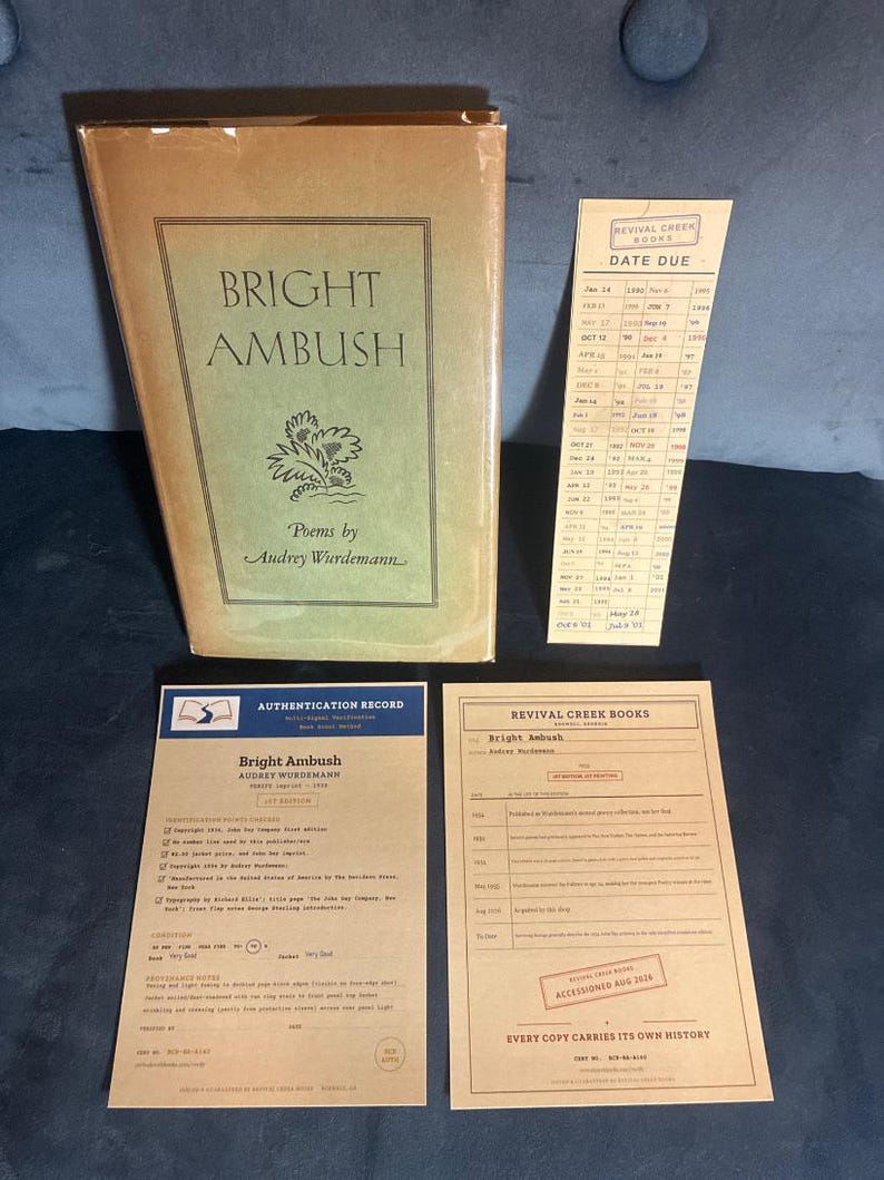 Bright Ambush van Audrey Wurdemann, 1e editie, 1e druk, winnaar van de Pulitzerprijs voor poëzie. afbeelding 1