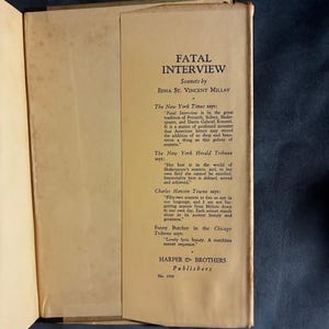 Vino de estas uvas por Edna St. Vincent Millay 1934 Primera edición Muy buen estado/Muy buen estado imagen 6