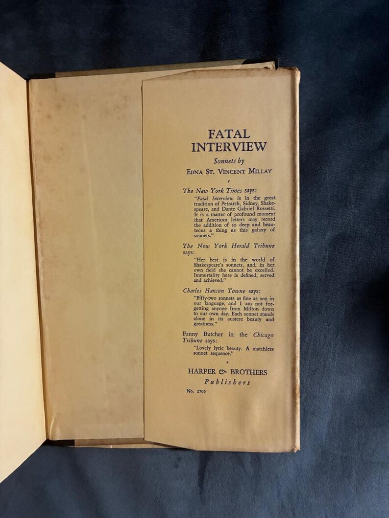 Vino de estas uvas por Edna St. Vincent Millay 1934 Primera edición Muy buen estado/Muy buen estado imagen 6