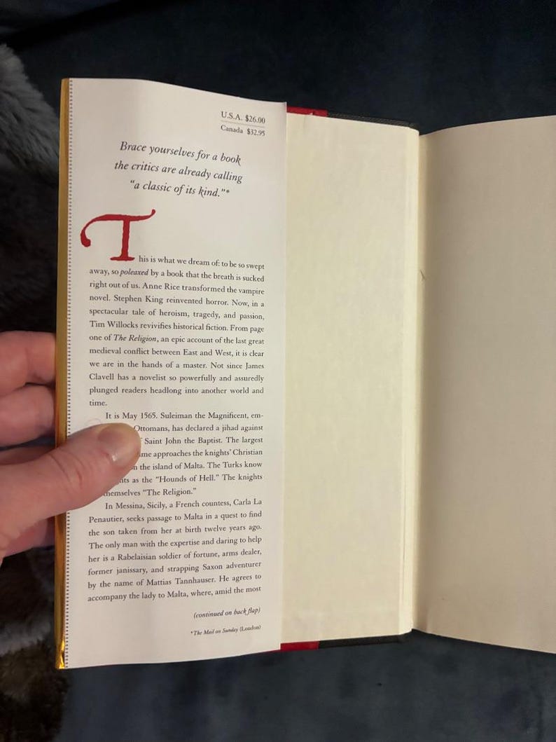 The Religion by Tim Willocks 2007 First Edition First Printing Very Good/Near Fine image 2