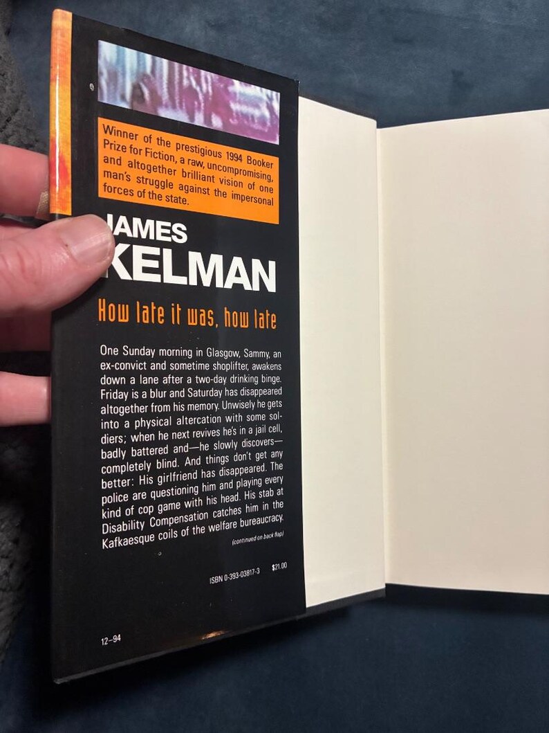 How late it was, how late by James Kelman 1995 First Edition First Printing Near Fine/Near Fine Hardcover image 2