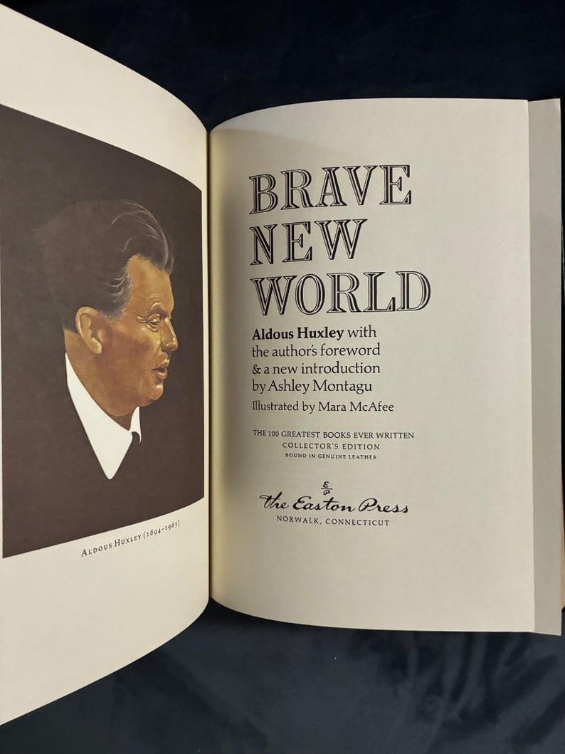 Brave New World by Aldous Huxley Easton Press, 1978 Edition Near Fine Hardcover image 3